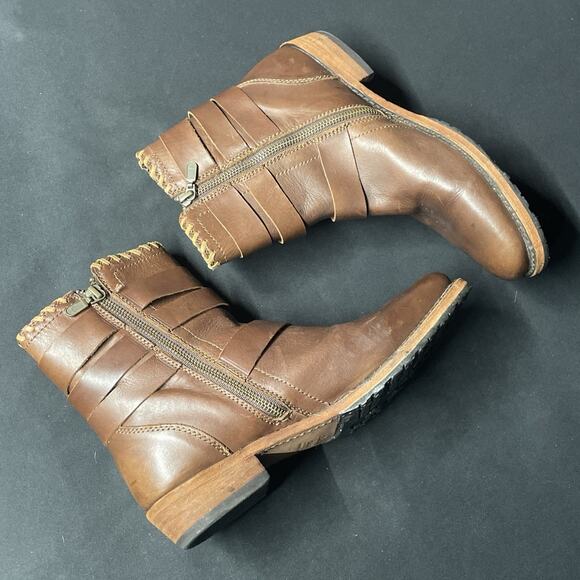 Liberty Black Womens 8.5 Ankle Boots Brown Leather LB711354 Soles Need Repair - Picture 5 of 14